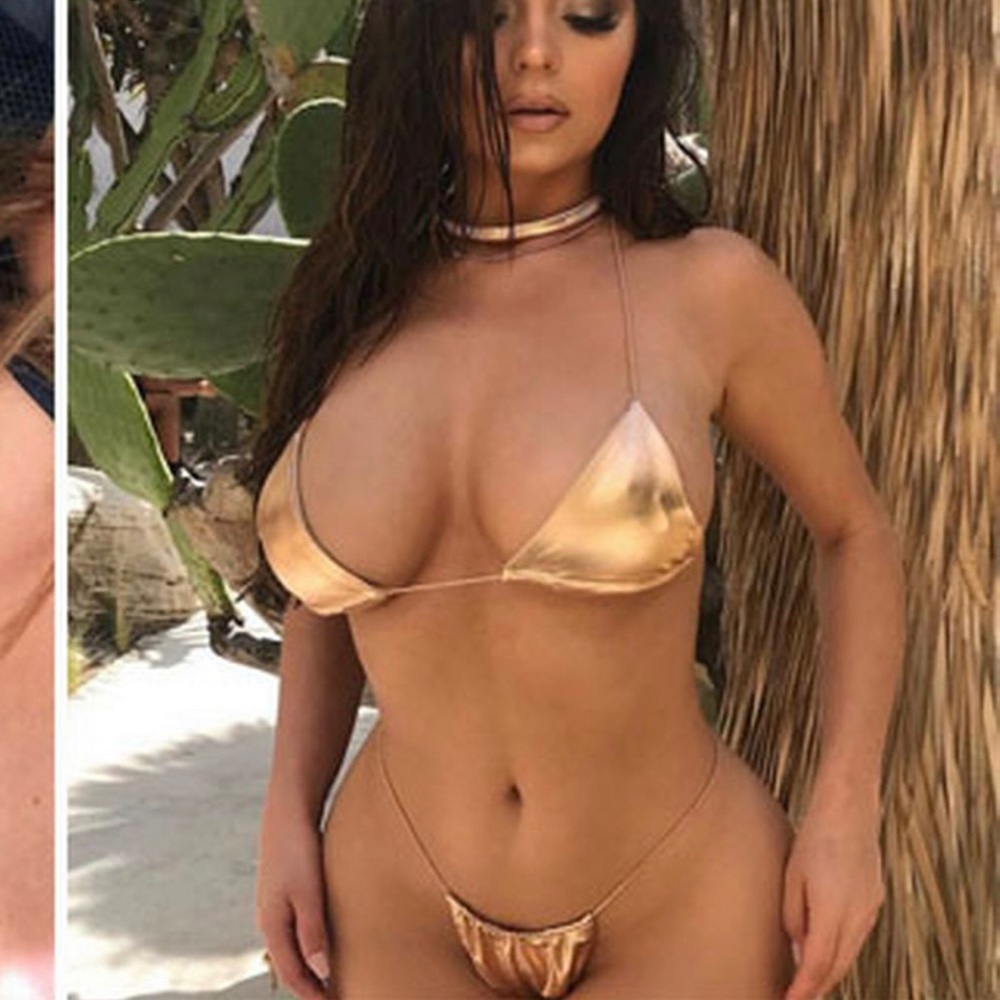 Rose gold metallic tinkini